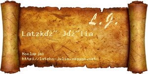 Latzkó Júlia névjegykártya